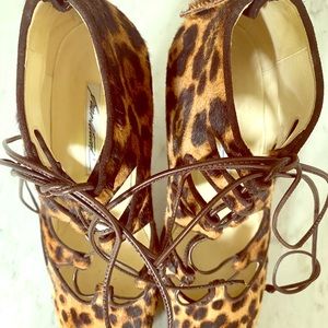 Giuseppe Zanotti lace up cheetah high heels